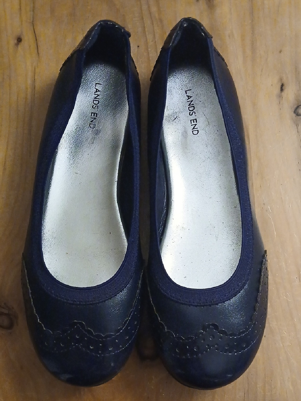 Lands End Navy Blue Flats Little Girls Size 2